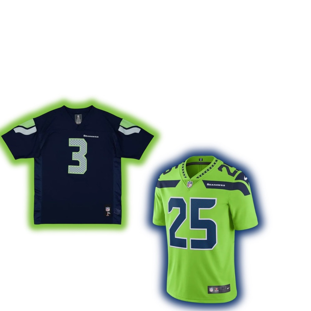 Nike Blue and Green Seahawks Jerseys